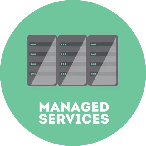 managed IT service circle graphic | Turner Technology offers flexible support programs for managed services