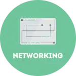 networking circle graphic | Turner Technology designs and implements local, wide area and virtualized networks