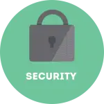 Security circle graphic | Turner Technology offers Security products to protect your email and financial information