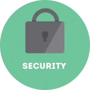 Security circle graphic | Turner Technology offers Security products to protect your email and financial information